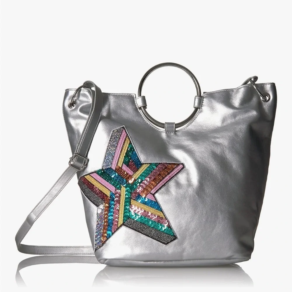 T-Shirt & Jeans Women's Ring Tote with Sequin Star Cross Body Handbag